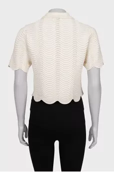 Crop top with gold buttons