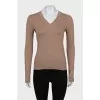 Brown straight-cut pullover