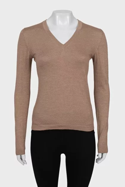 Brown straight-cut pullover