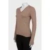 Brown straight-cut pullover