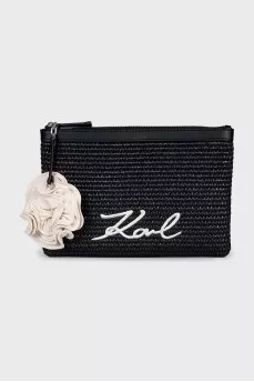 Rectangular clutch with a rose