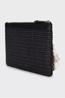 Rectangular clutch with a rose