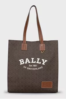 Brown shopper with logo