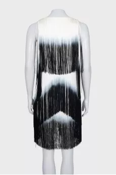 Cocktail dress with earrings and fringe