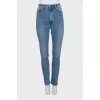 Сині джинси slim fit з високою посадкою