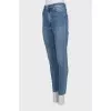 Сині джинси slim fit з високою посадкою