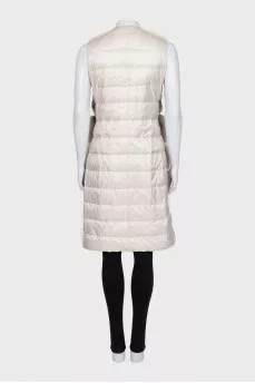 Long vest with fox fur
