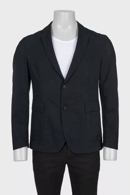 Men's single-breasted black jacket