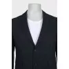 Men's single-breasted black jacket