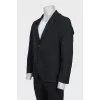 Men's single-breasted black jacket