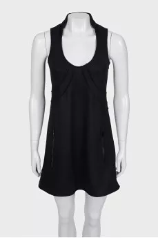 Black mini dress with collar