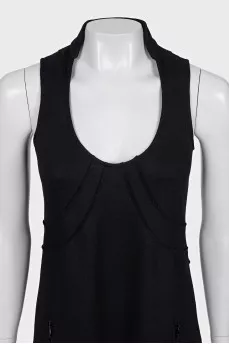 Black mini dress with collar