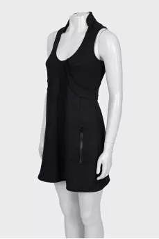 Black mini dress with collar