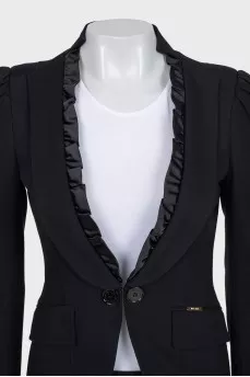 Fitted jacket with ruffles