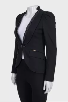 Fitted jacket with ruffles