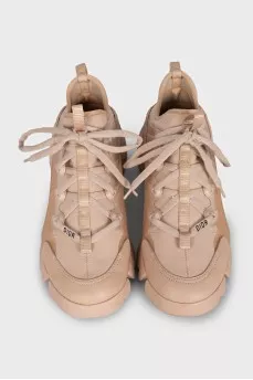D-Connect sneakers in beige leather