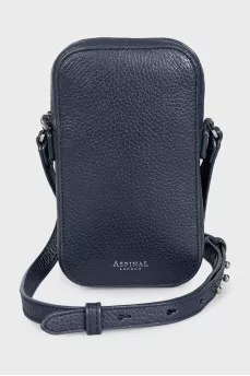Rectangular bag made of blue leather