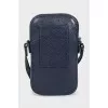 Rectangular bag made of blue leather