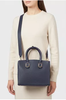 Crossbody bag with a wide leather strap