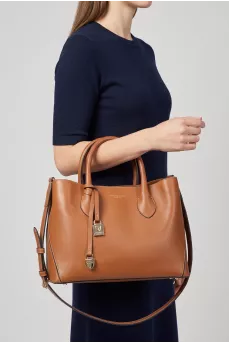 Brown bag with gold logo