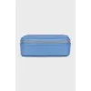 Blue mini leather cosmetic bag