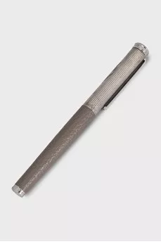 Leather-bound pen with blue ink