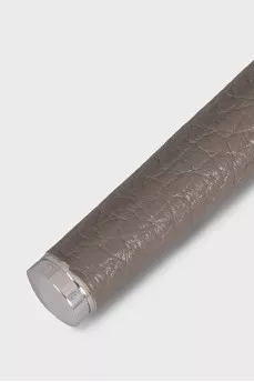 Leather-bound pen with blue ink