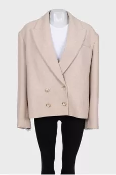 Укороченное пальто кроя oversize из шерсти