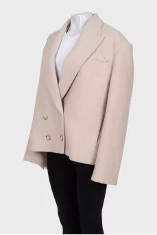 Укороченное пальто кроя oversize из шерсти