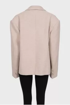 Укороченное пальто кроя oversize из шерсти
