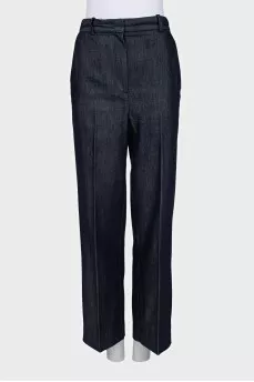 Blue straight trousers