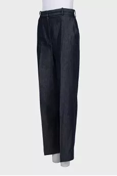 Blue straight trousers