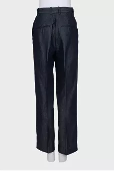 Blue straight trousers