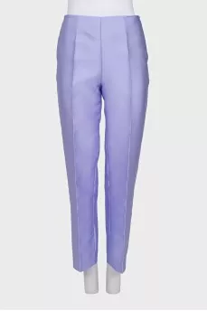 Purple trousers with creases