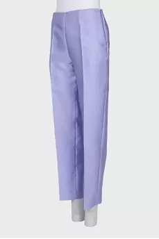 Purple trousers with creases
