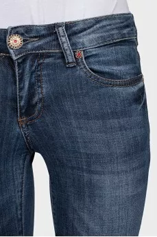 Blue skinny fit low rise jeans