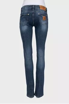 Blue skinny fit low rise jeans