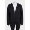 Black cardigan without fastening