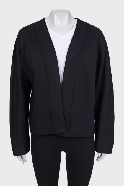 Black cardigan without fastening