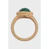 Gold ring with malachite