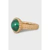 Gold ring with malachite