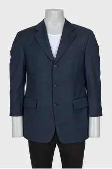 Men's straight-cut wool jacket with buttons