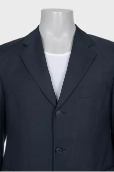 Men's straight-cut wool jacket with buttons