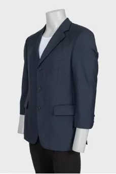 Men's straight-cut wool jacket with buttons