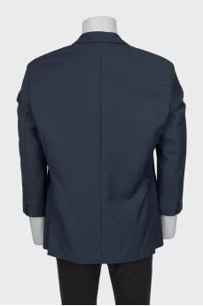 Men's straight-cut wool jacket with buttons