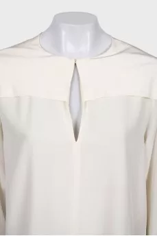 White silk loose blouse
