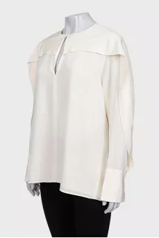White silk loose blouse
