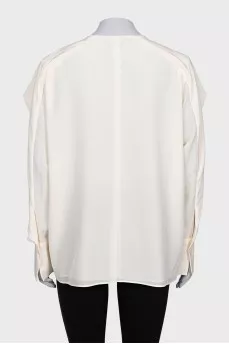 White silk loose blouse