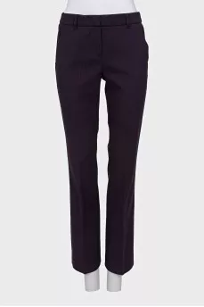 Straight trousers with a small print