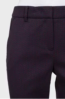 Straight trousers with a small print